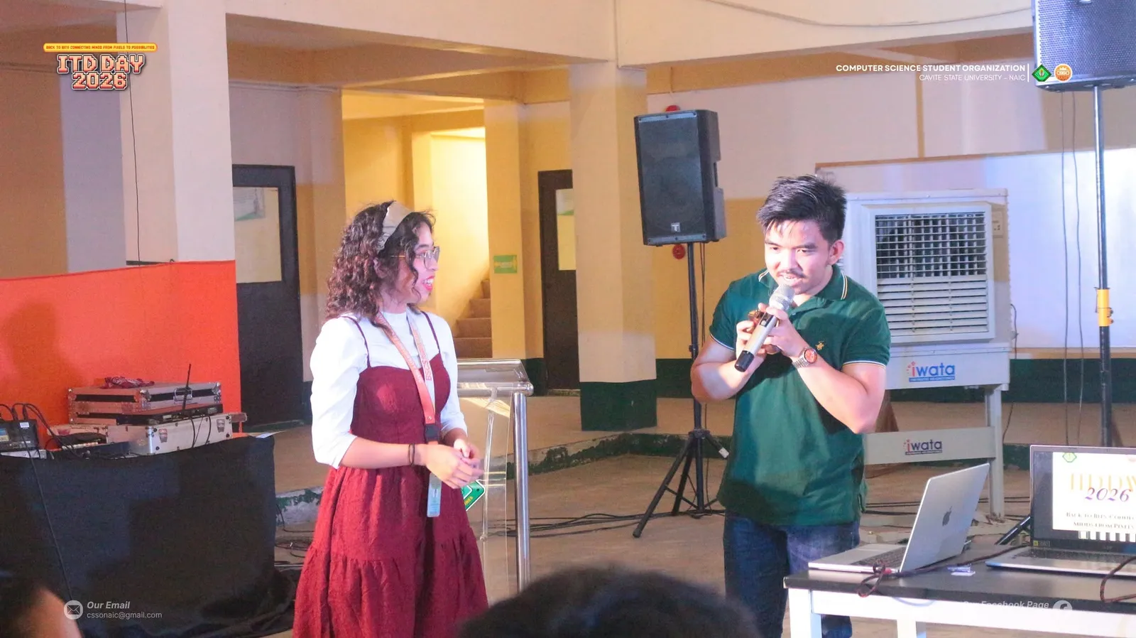 Bryan speaking at ITD Day 2026, Cavite State University Naic.